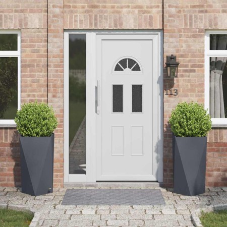 Jardinera 2 pcs Antracita 40 x 40 x 75 cm Acero