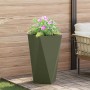 Jardinera 2 pcs Verde Oliva 40 x 40 x 75 cm Acero en Maceteros y jardineras | Comprar online en Foro24