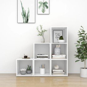 Juego de mueble para TV de 3 piezas madera contrachapada blanco