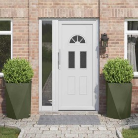 Jardinera 2 pcs Verde Oliva 50 x 50 x 75 cm Acero