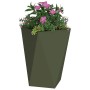 Jardinera 2 pcs Verde Oliva 50 x 50 x 75 cm Acero