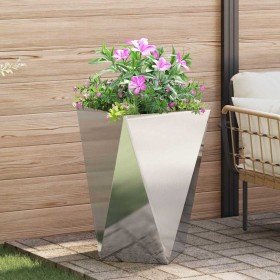 Jardinera Plateado 50 x 50 x 75 cm Acero inoxidable en Maceteros y jardineras | Comprar online en Foro24