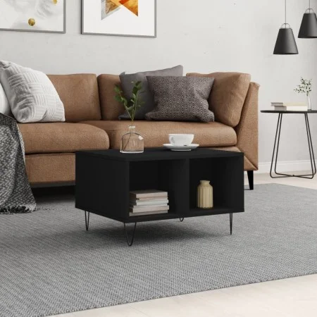 Mesa de centro madera contrachapada negro 60x50x36,5 cm de vidaXL, Mesas de centro - Ref: Foro24-830541, Precio: 38,32 €, Des...