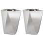 Jardinera 2 pcs Plateado 50 x 50 x 75 cm Acero inoxidable