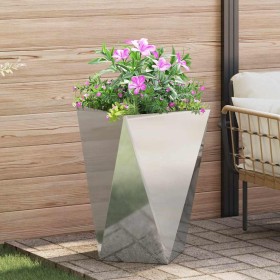 Jardinera Plateado 50 x 50 x 75 cm Acero Galvanizado