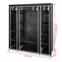 Stoffgarderobe mit Fächern und Stangen schwarz 45x150x176 cm von vidaXL, Kleiderschränke - Ref: Foro24-240495, Preis: 52,86 €...