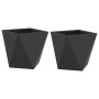 Jardinera 2 pcs Negro 30 x 30 x 30 cm Acero