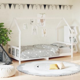 Estructura de cama para niños madera de pino blanco 90x200 cm