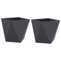 Jardinera 2 pcs Antracita 30 x 30 x 30 cm Acero