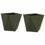 Jardinera 2 pcs Verde Oliva 30 x 30 x 30 cm Acero