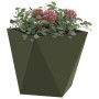 Jardinera 2 pcs Verde Oliva 30 x 30 x 30 cm Acero