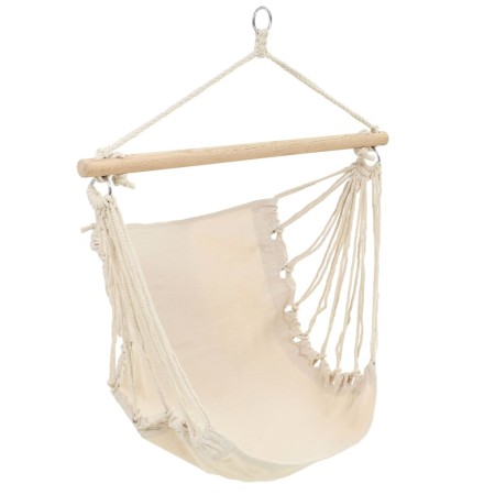 Große cremeweiße Stoffschaukel/Hängematte von vidaXL, Hängematten - Ref: Foro24-40591, Preis: 52,27 €, Rabatt: %