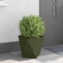 Jardinera 2 pcs Verde Oliva 40 x 40 x 40 cm Acero