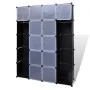 vidaXl Armario modular 14 compartimentos negro y blanco 37x146x180,5cm de vidaXL, Armarios roperos - Ref: Foro24-240499, Prec...