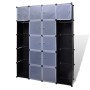 vidaXl Modular wardrobe 14 compartments black and white 37x146x180.5cm by vidaXL, Wardrobes - Ref: Foro24-240499, Price: 83,4...