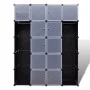 vidaXl Armario modular 14 compartimentos negro y blanco 37x146x180,5cm de vidaXL, Armarios roperos - Ref: Foro24-240499, Prec...