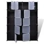 vidaXl Armario modular 14 compartimentos negro y blanco 37x146x180,5cm de vidaXL, Armarios roperos - Ref: Foro24-240499, Prec...