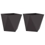 Jardinera 2 pcs Negro 50 x 50 x 50 cm Acero