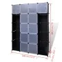 vidaXl Armario modular 14 compartimentos negro y blanco 37x146x180,5cm de vidaXL, Armarios roperos - Ref: Foro24-240499, Prec...