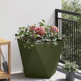 Jardinera Verde Oliva 50 x 50 x 50 cm Acero en Maceteros y jardineras | Comprar online en Foro24
