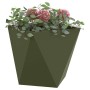 Jardinera Verde Oliva 50 x 50 x 50 cm Acero en Maceteros y jardineras | Comprar online en Foro24