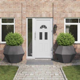 Jardinera 2 pcs Negro 100 x 100 x 80 cm Acero