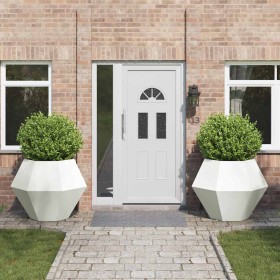 Jardinera 2 pcs 100 x 100 x 80 cm Acero