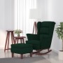 Rocking chair with wooden legs and dark green velvet stool by vidaXL, Rocking chairs - Ref: Foro24-3121232, Price: 328,82 €, ...