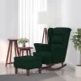 Rocking chair with wooden legs and dark green velvet stool by vidaXL, Rocking chairs - Ref: Foro24-3121232, Price: 335,68 €, ...