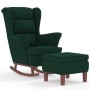 Rocking chair with wooden legs and dark green velvet stool by vidaXL, Rocking chairs - Ref: Foro24-3121232, Price: 328,82 €, ...