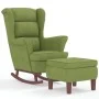 Rocking chair with wooden legs and light green velvet stool by vidaXL, Rocking chairs - Ref: Foro24-3121233, Price: 290,39 €,...