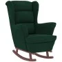 Rocking chair with wooden legs and dark green velvet stool by vidaXL, Rocking chairs - Ref: Foro24-3121232, Price: 335,68 €, ...