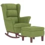 Rocking chair with wooden legs and light green velvet stool by vidaXL, Rocking chairs - Ref: Foro24-3121233, Price: 290,39 €,...