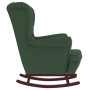 Rocking chair with wooden legs and dark green velvet stool by vidaXL, Rocking chairs - Ref: Foro24-3121232, Price: 328,82 €, ...