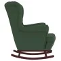 Rocking chair with wooden legs and dark green velvet stool by vidaXL, Rocking chairs - Ref: Foro24-3121232, Price: 335,68 €, ...
