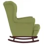 Rocking chair with wooden legs and light green velvet stool by vidaXL, Rocking chairs - Ref: Foro24-3121233, Price: 290,39 €,...
