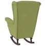 Rocking chair with wooden legs and light green velvet stool by vidaXL, Rocking chairs - Ref: Foro24-3121233, Price: 290,39 €,...