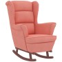 Rocking chair with wooden legs and pink velvet stool by vidaXL, Rocking chairs - Ref: Foro24-3121234, Price: 362,58 €, Discou...