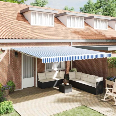 Toldo Retráctil with Azul y 4.5 x 3 m Tela y metal