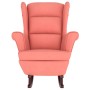 Rocking chair with wooden legs and pink velvet stool by vidaXL, Rocking chairs - Ref: Foro24-3121234, Price: 362,58 €, Discou...
