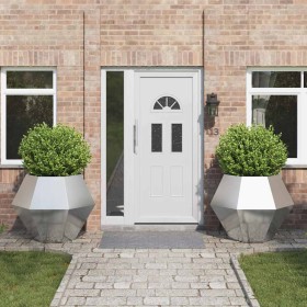 Jardinera 2 pcs Plateado 100 x 100 x 80 cm Acero inoxidable