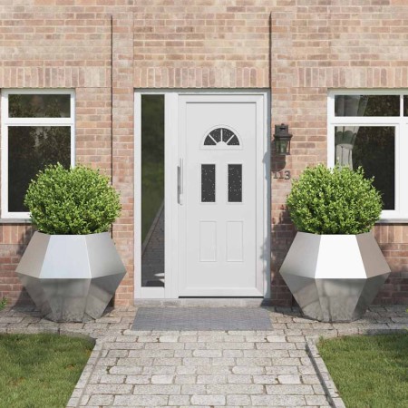 Jardinera 2 pcs Plateado 100 x 100 x 80 cm Acero inoxidable