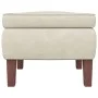 Rocking chair with wooden legs and cream velvet footstool by vidaXL, Rocking chairs - Ref: Foro24-3121239, Price: 346,85 €, D...