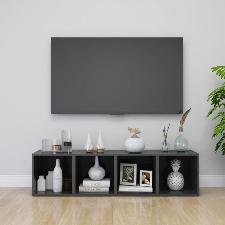 TV-Möbel 4 Stk. Sperrholz glänzend grau 37x35x37 cm von vidaXL, TV-Möbel - Ref: Foro24-805524, Preis: 51,63 €, Rabatt: %