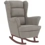 Rocking chair with wooden legs and light gray velvet stool by vidaXL, Rocking chairs - Ref: Foro24-3121230, Price: 292,69 €, ...