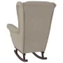 Rocking chair with wooden legs and light gray velvet stool by vidaXL, Rocking chairs - Ref: Foro24-3121230, Price: 292,69 €, ...