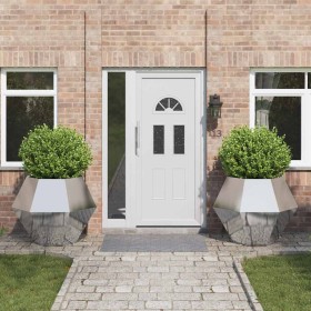 Jardinera 2 pcs Plateado 100 x 100 x 80 cm Acero Galvanizado