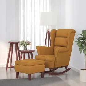 Schaukelstuhl mit Holzbeinen und braunem Samthocker von vidaXL, Schaukelstühle - Ref: Foro24-3121238, Preis: 343,26 €, Rabatt: %