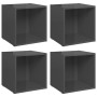 TV-Möbel 4 Stk. Sperrholz glänzend grau 37x35x37 cm von vidaXL, TV-Möbel - Ref: Foro24-805524, Preis: 51,63 €, Rabatt: %