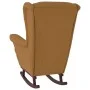 Rocking chair with wooden legs and brown velvet stool by vidaXL, Rocking chairs - Ref: Foro24-3121238, Price: 343,26 €, Disco...